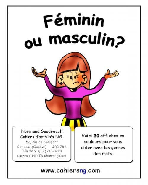 Féminin Ou Masculin Gratuit Pdf Fiches Reproductibles Pour Enseignantes Cahiers D 