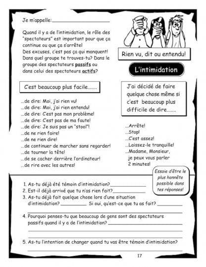 Carnet de santé (6e) - L'intimidation