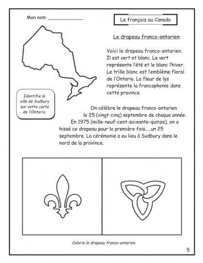 Core French (7e) - Le drapeau franco-ontarien