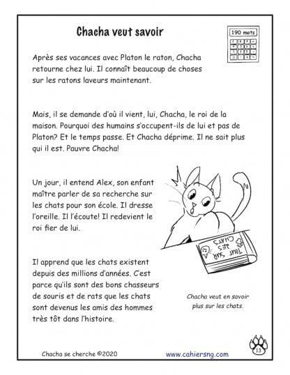 Chacha se cherche (3e/4e) - Chacha veut savoir