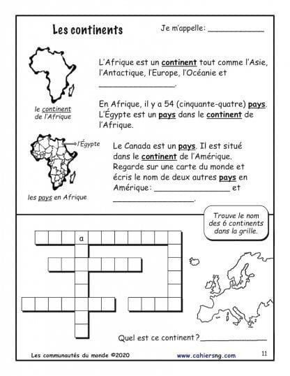 Les communautés du monde (2e/3e) - Les continents