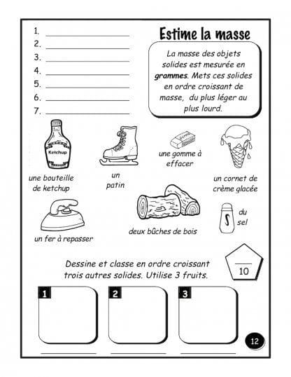 Les liquides et les solides - Hybride (2e/3e) - Estime la masse