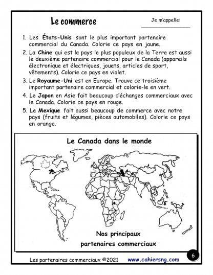 Partenaires commerciaux du Canada (6e) - Le commerce