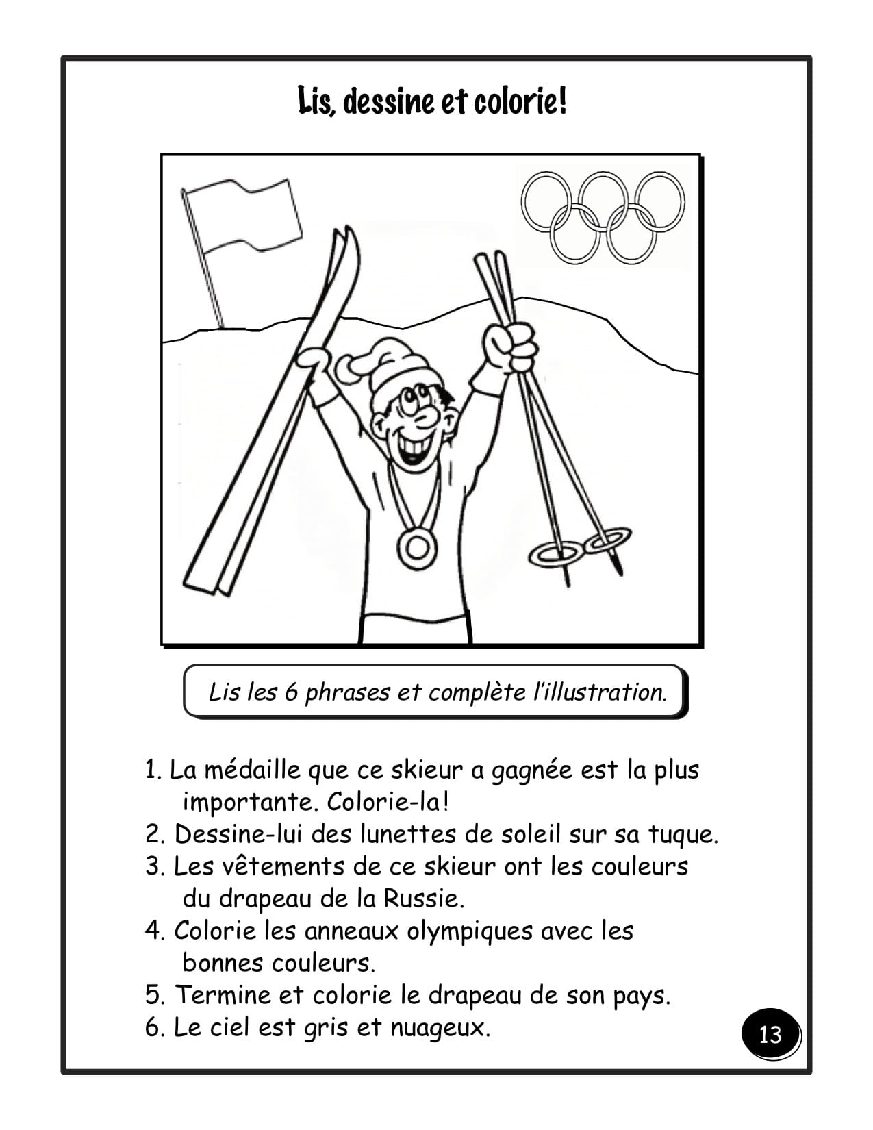 Les olympiades d'hiver, activités pour enfants.