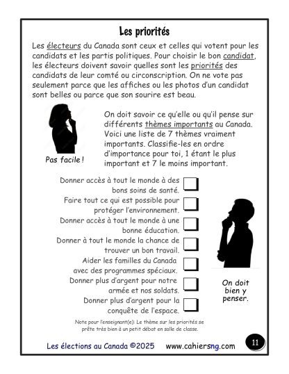Les élections - (5e/6e) - Les priorités
