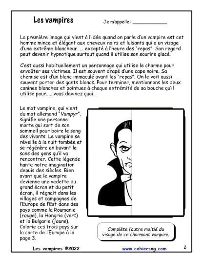 Les vampires (6e année) - PDF – Image 2