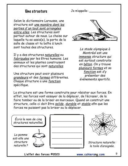 L'effet des forces - (5e/6e) - Une structure