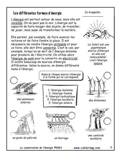 La conservation de l'énergie (5e) - Nouvelle série !  NOUVEAUTÉ ! – Image 3