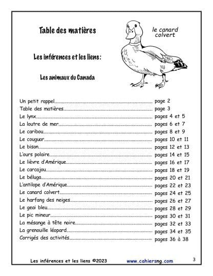 Les inférences (Animaux du Canada) - 4e année - NOUVEAUTÉ ! – Image 2