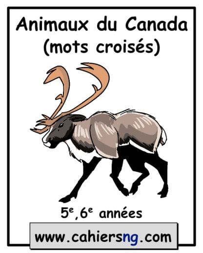 Mots croisés sur les animaux du Canada - (5e)