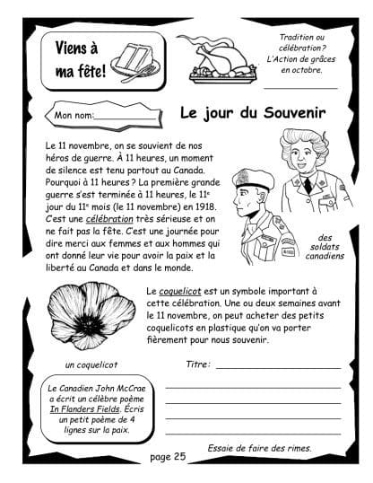 Viens à ma fête - Le Jour du Souvenir