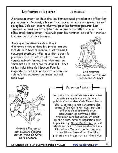 Le Canada et la 2e Guerre mondiale (6e/7e) - Les femmes