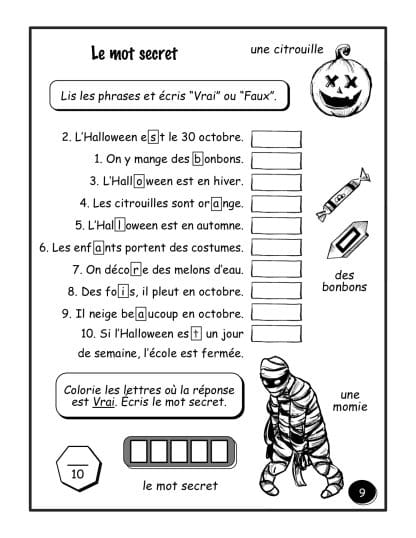 L'Halloween - (3e/4e) - Mot secret